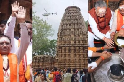 Flowers Showered on Kanwariyas in Bhoramdev